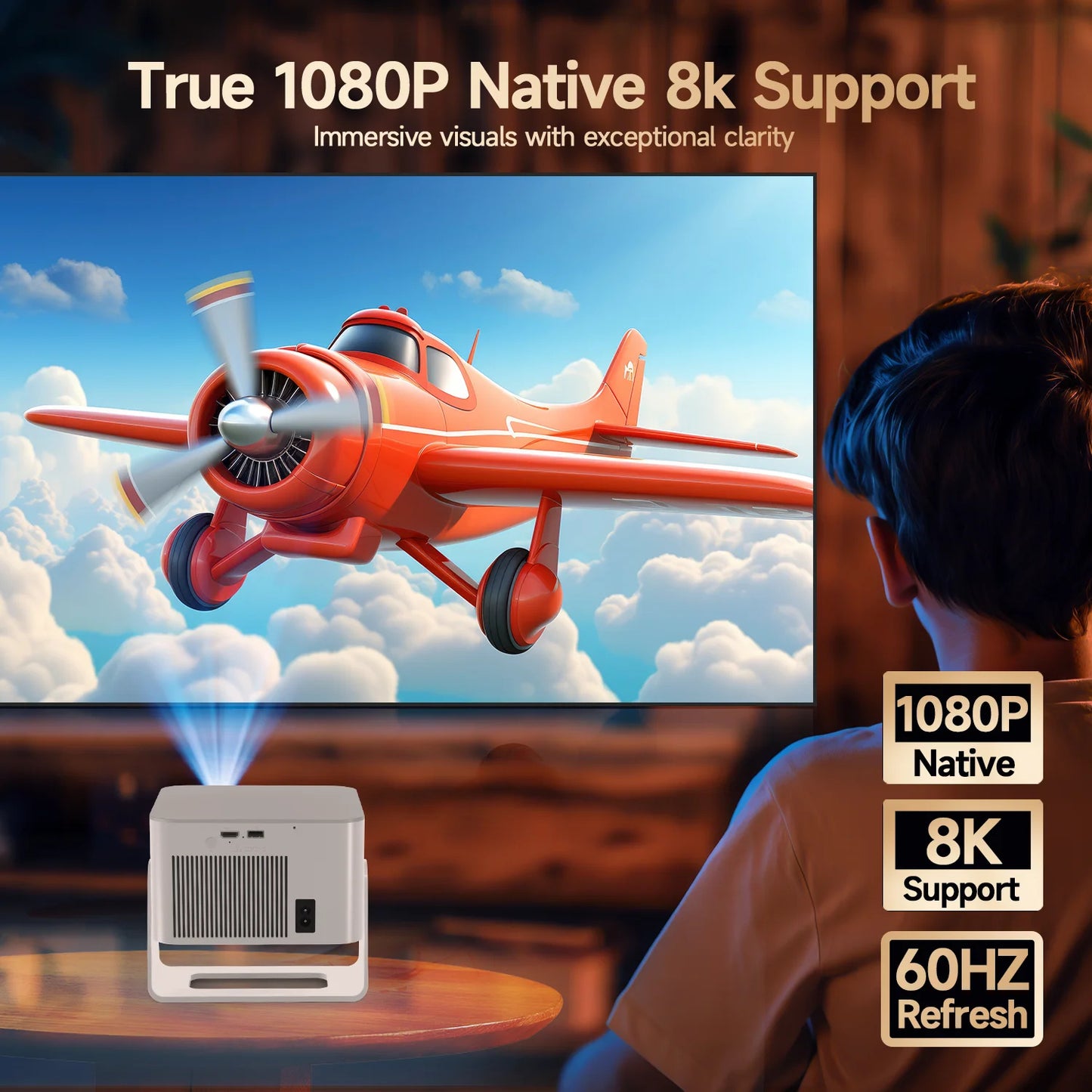 Magcubic HY350MAX Portable 8K Projector | 900 ANSI, Native 1080P, Android 14
